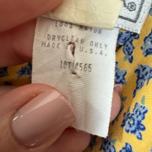 Casual Corner Womens Maxi Dress‎ Yellow Floral Faux Wrap Dress 6 Modest Cottage - Picture 4 of 8